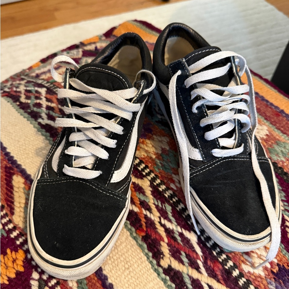 Vans Black Low-Top Skate Sneakers with White Accent